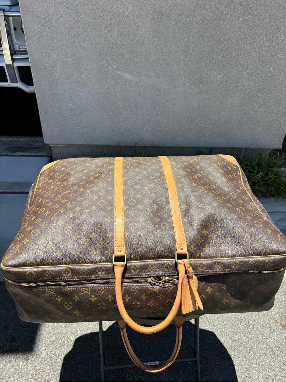Louis Vuitton Monogram Canvas Travel Holdall with Vachetta Trim